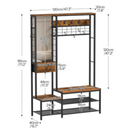 Coat Rack W/shoe Storage Coat Stand Shoe Storage Organizer - thumbnail 2