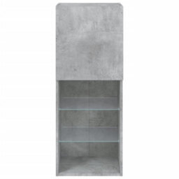 Vidaxl Tv Cabinet With Led Lights Concrete Grey 40.5X30X102 Cm - thumbnail 9