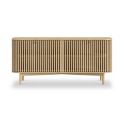 Finch Oak Slatted 4 Door Large Sideboard By Roseland Furniture - thumbnail 3