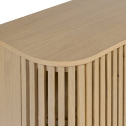 Finch Oak Slatted 4 Door Large Sideboard By Roseland Furniture - thumbnail 7