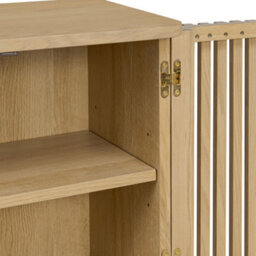 Finch Oak Slatted 4 Door Large Sideboard By Roseland Furniture - thumbnail 8
