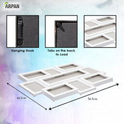 "Arpan Multi Aperture Personalised Alphabet Or Number Photo Picture Frame Holds 8 X 6X4"" Photos (White)" - thumbnail 4