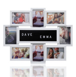 "Arpan Multi Aperture Personalised Alphabet Or Number Photo Picture Frame Holds 8 X 6X4"" Photos (White)" - thumbnail 1
