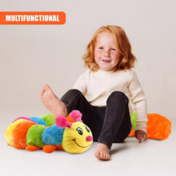 The Magic Toy Shop Multicoloured Plush Caterpillar Soft Toy Cushion Baby Toddler Kids Cuddly Gift - thumbnail 6