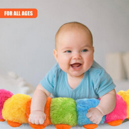The Magic Toy Shop Multicoloured Plush Caterpillar Soft Toy Cushion Baby Toddler Kids Cuddly Gift - thumbnail 5