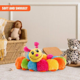 The Magic Toy Shop Multicoloured Plush Caterpillar Soft Toy Cushion Baby Toddler Kids Cuddly Gift - thumbnail 4