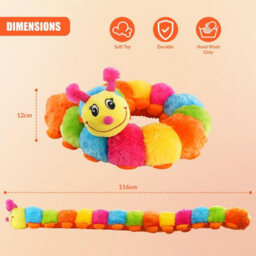 The Magic Toy Shop Multicoloured Plush Caterpillar Soft Toy Cushion Baby Toddler Kids Cuddly Gift - thumbnail 3