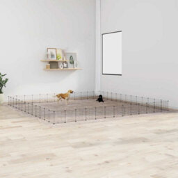 Berkfield Durable 52-Panel Pet Cage With Door Black 35X35 Cm Steel - thumbnail 2