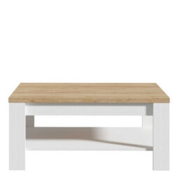 Wyld Haus Bramblecroft White And Natural Oak Rectangular Coffee Table With Lower Shelf - thumbnail 3
