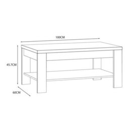 Wyld Haus Bramblecroft White And Natural Oak Rectangular Coffee Table With Lower Shelf - thumbnail 4