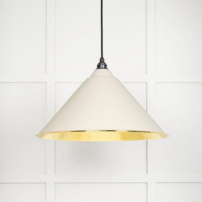 From the Anvil Hammered Brass Hockley Pendant In Teasel - image 1
