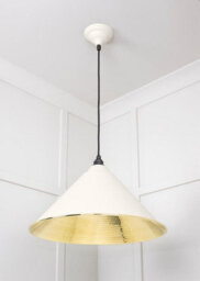 From the Anvil Hammered Brass Hockley Pendant In Teasel - thumbnail 4