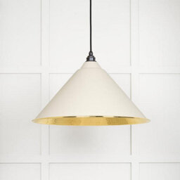 From the Anvil Hammered Brass Hockley Pendant In Teasel - thumbnail 3