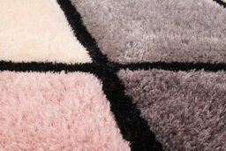 Geometric Blush Shaggy Geometric Optical Modern Sparkle Rug For Living Room And Bedroom-60Cm X 110Cm - thumbnail 2