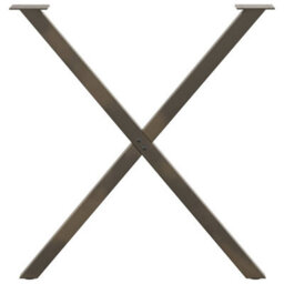 Berkfield Dining Table Legs X-Shaped 2 Pcs Natural Steel 80X(72-73) Cm Steel - thumbnail 5