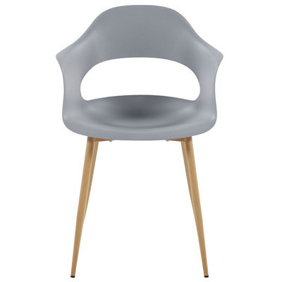 Beliani Grey Synthetic Dining Chairs Set Of 2 With Sleek Metal Legs - Matt Finish, Durable Shell, Quick Assembly - image 1