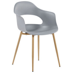 Beliani Grey Synthetic Dining Chairs Set Of 2 With Sleek Metal Legs - Matt Finish, Durable Shell, Quick Assembly - thumbnail 4