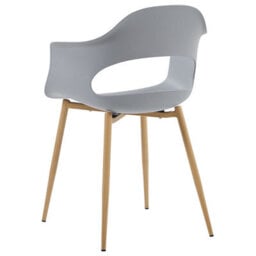 Beliani Grey Synthetic Dining Chairs Set Of 2 With Sleek Metal Legs - Matt Finish, Durable Shell, Quick Assembly - thumbnail 5