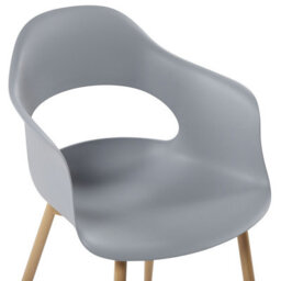 Beliani Grey Synthetic Dining Chairs Set Of 2 With Sleek Metal Legs - Matt Finish, Durable Shell, Quick Assembly - thumbnail 6