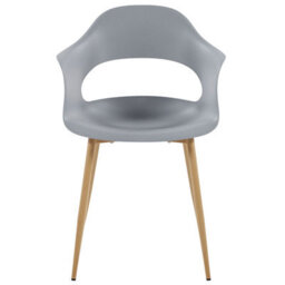 Beliani Grey Synthetic Dining Chairs Set Of 2 With Sleek Metal Legs - Matt Finish, Durable Shell, Quick Assembly - thumbnail 1