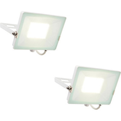 2 Pack Outdoor Waterproof Led Floodlight - 50W Cool White Led - Matt White - image 1