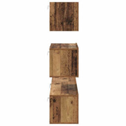 Berkfield Modern Tv Unit Set 4 Pcs Old Wood 80 X 30 X 30 Cm Engineered Wood - thumbnail 9