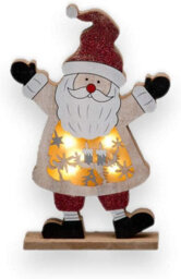 Shatchi 27Cm Led Wooden Christmas Santa Snowman Reindeer Xmas Home Indoor Table Decorations Ornaments Centrepiece - thumbnail 5