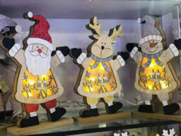 Shatchi 27Cm Led Wooden Christmas Santa Snowman Reindeer Xmas Home Indoor Table Decorations Ornaments Centrepiece - thumbnail 2