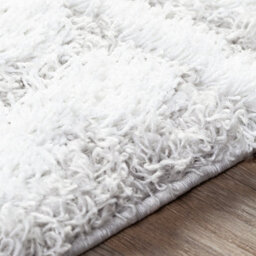 Livabliss Urban Shaggy-Geometric White Grey Soft Plush Pile Living Bedroom Rug 60 X 90 Cm Easy Care, Non Shedding - thumbnail 2