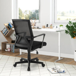 Gainoom Home Office Black Chair Ergonomic Desk Chair Swivel Mesh Task Chair - thumbnail 3