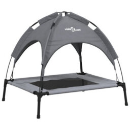 Walplus Dog Bed With Canopy Anthracite Oxford Fabric And Steel - thumbnail 2