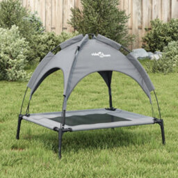 Walplus Dog Bed With Canopy Anthracite Oxford Fabric And Steel - thumbnail 3