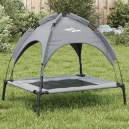 Walplus Dog Bed With Canopy Anthracite Oxford Fabric And Steel - thumbnail 1