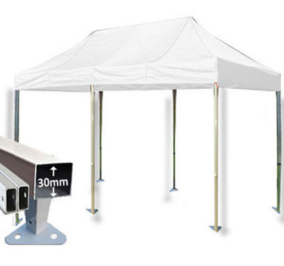 Crocodile Trading 3M X 6M Trader-Max 30 Commercial Instant Shelter Pop Up Gazebos Frame & Canopy - White - image 1