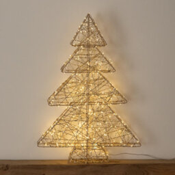 Samuel Alexander 60Cm Gold Light Up Christmas Tree With 300 Warm White Leds & Timer - thumbnail 9