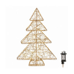 Samuel Alexander 60Cm Gold Light Up Christmas Tree With 300 Warm White Leds & Timer - thumbnail 8