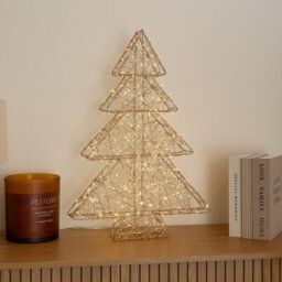 Samuel Alexander 60Cm Gold Light Up Christmas Tree With 300 Warm White Leds & Timer - thumbnail 5