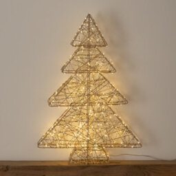 Samuel Alexander 60Cm Gold Light Up Christmas Tree With 300 Warm White Leds & Timer - thumbnail 1