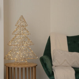 Samuel Alexander 60Cm Gold Light Up Christmas Tree With 300 Warm White Leds & Timer - thumbnail 7