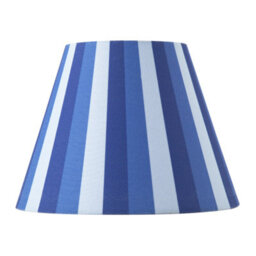 Happy Homewares Multi Blue Tone Striped Linen Coolie Lamp Shade With Cotton Inner - thumbnail 4