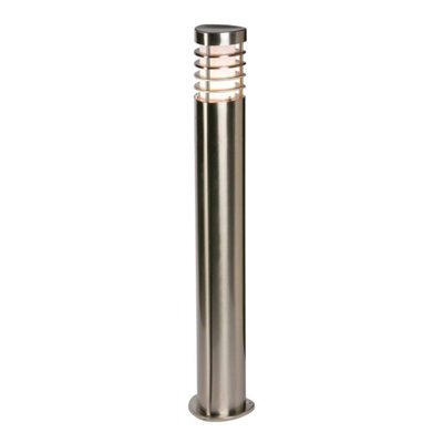 Luminosa Lighting Luminosa Bliss Outdoor Bollard Light Brushed Stainless Steel, Frosted Polycarbonate Ip44, E27