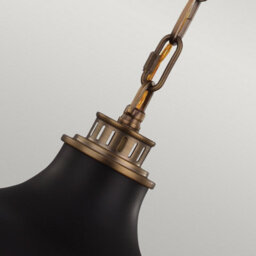 Luminosa Lighting Elstead Cadence 2 Light Dome Ceiling Pendant Antique Brass, Black, E27 - thumbnail 3