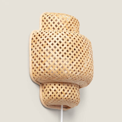 Edit Nagua Bamboo Flush Wall Light With Plug Natural - image 1