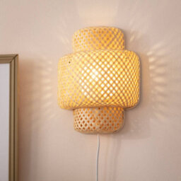 Edit Nagua Bamboo Flush Wall Light With Plug Natural - thumbnail 4