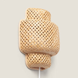 Edit Nagua Bamboo Flush Wall Light With Plug Natural - thumbnail 1