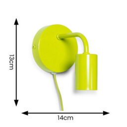 Valuelights Jordy Plug In Colour Pop Lime Green Easy Fit Wall Light - Bulb Included - thumbnail 5