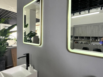 Lumora 800X600mm Rectangular Brushed Gold Led Mirror - Portrait Or Landscape, Tri-Light Anti-Fog - image 1