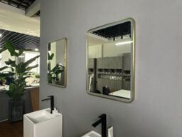 Lumora 800X600mm Rectangular Brushed Gold Led Mirror - Portrait Or Landscape, Tri-Light Anti-Fog - thumbnail 2