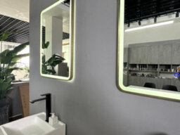 Lumora 800X600mm Rectangular Brushed Gold Led Mirror - Portrait Or Landscape, Tri-Light Anti-Fog