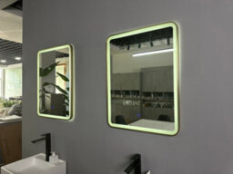 Lumora 800X600mm Rectangular Brushed Gold Led Mirror - Portrait Or Landscape, Tri-Light Anti-Fog - thumbnail 5